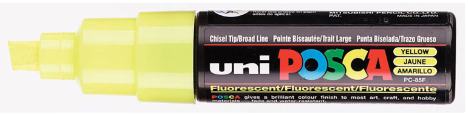 Uni Posca Verfmarker - lijndikte: 8mm - Geel (02) *