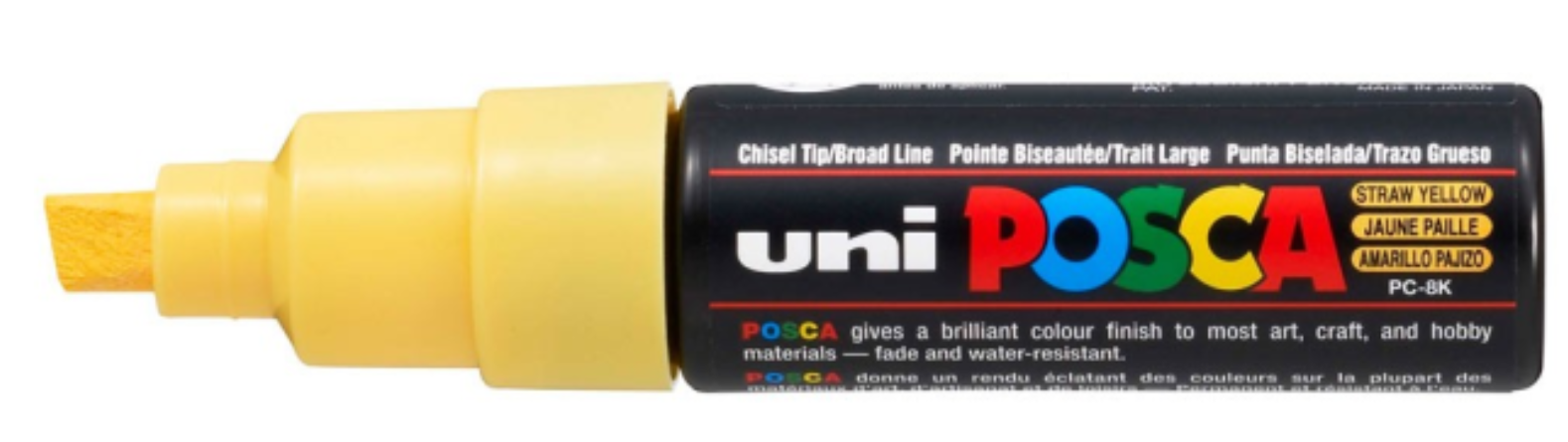 Uni Posca Verfmarker - lijndikte: 8mm - Strogeel (73) *