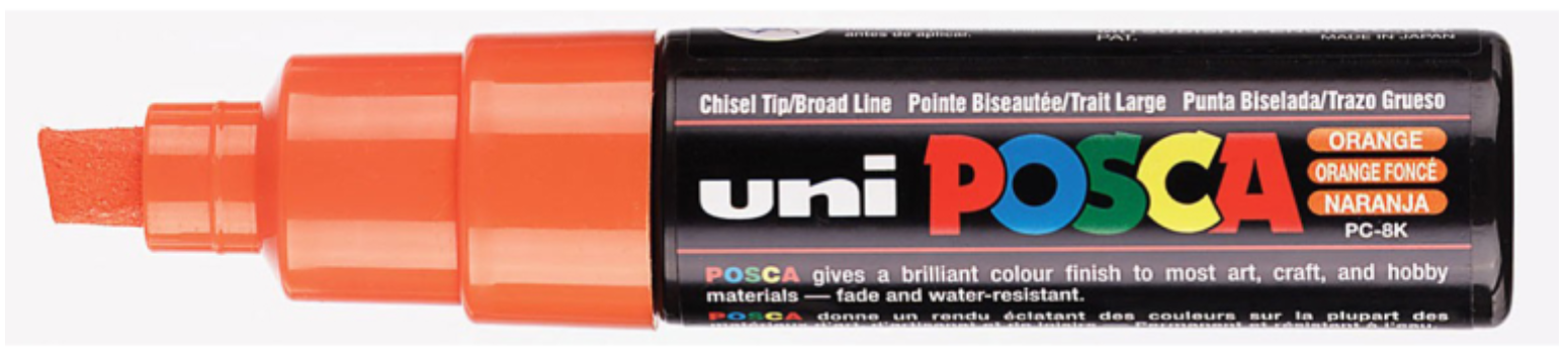 Uni Posca Verfmarker - lijndikte: 8mm - Donkeroranje (04) *