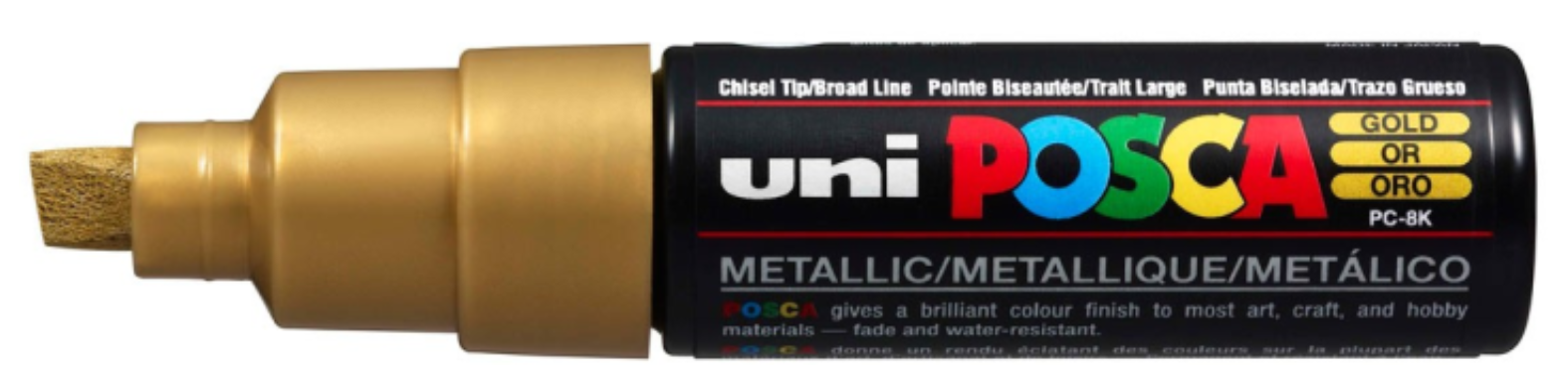 Uni Posca Verfmarker - lijndikte: 8mm - Goud (25) *