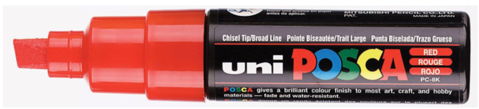 Uni Posca Verfmarker - lijndikte: 8mm - Rood (15) *