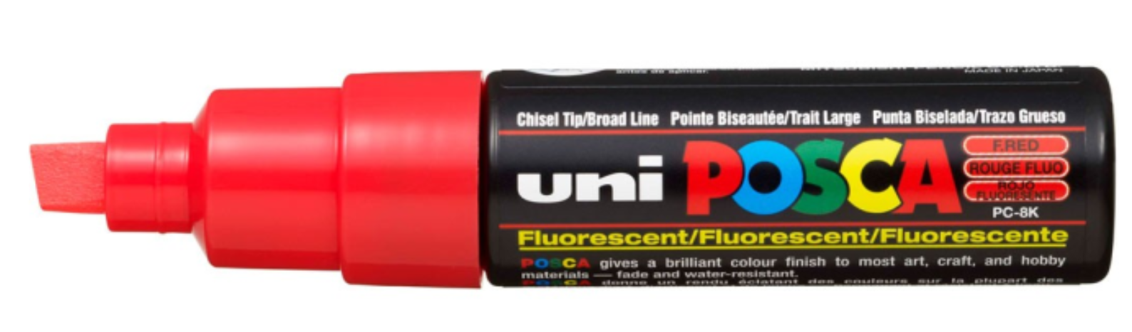 Uni Posca Verfmarker - lijndikte: 8mm - Neon Rood (F15) *