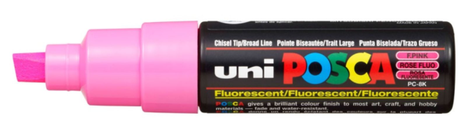 Uni Posca Verfmarker - lijndikte: 8mm - Neon Roze (F13) *