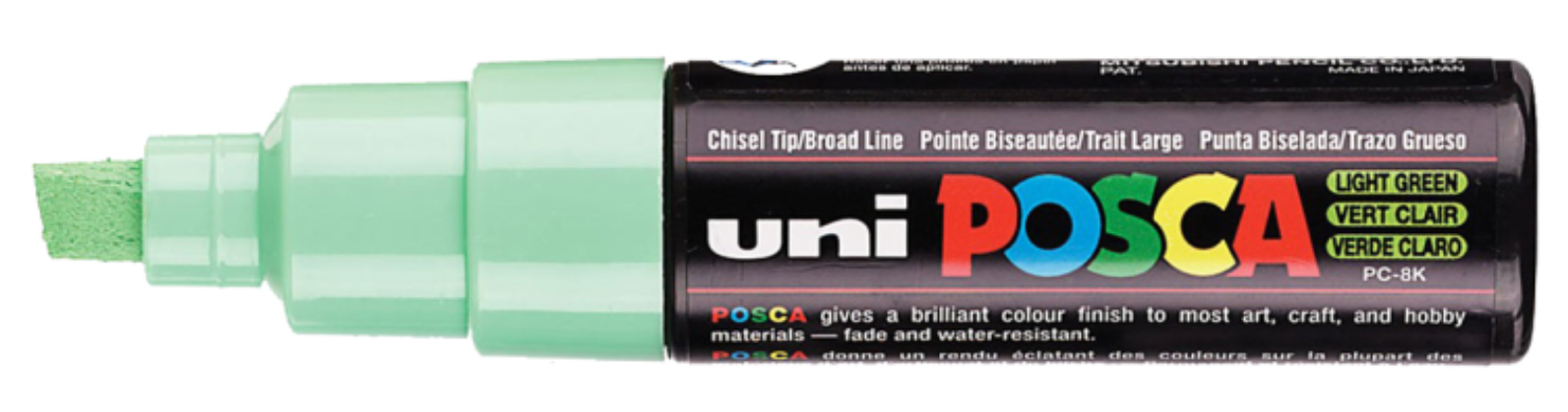 Uni Posca Verfmarker - lijndikte: 8mm - Lichtgroen (5) *