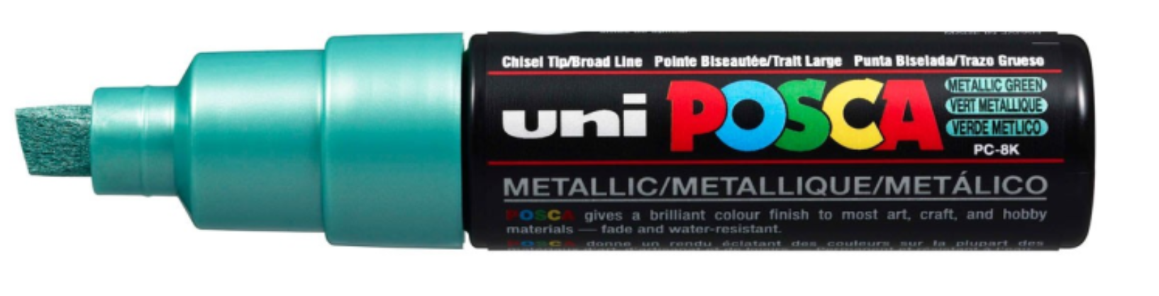 Uni Posca Verfmarker - lijndikte: 8mm - Metallic Groen M06) *