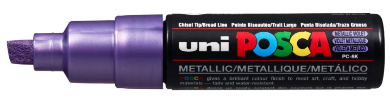 Uni Posca Verfmarker - lijndikte: 8mm - Metallic Violet (M12) *