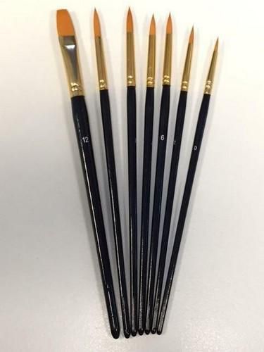 Penselenset nylon (6x rond 1x plat) 7 ST (12185-8827)