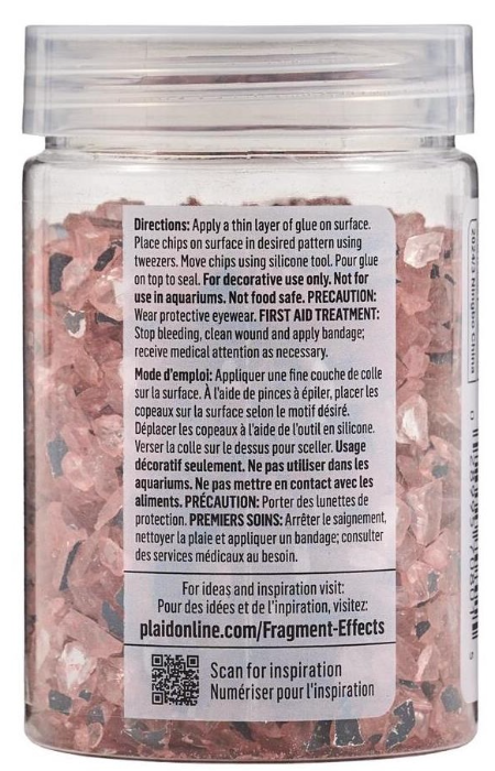 Plaid Fragment Effects Glass Chips 170gr Pale Pink *