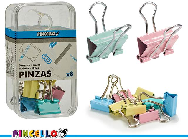 Pincello Foldback Clips Pastel 8 stuks (45647)