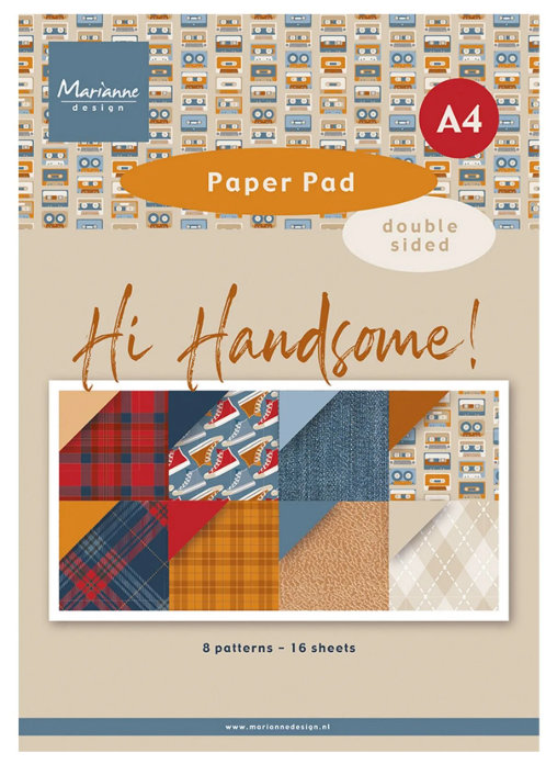 Marianne Design • Paperpad A4 Hi Handsome! (PK9208) *