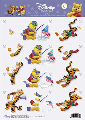 3D Knipvel - Studio Light - Winnie the Pooh 06: IJsvissen/schaatsen en sneeuwpop maken