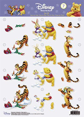 3D Knipvel - Studio Light - Winnie the Pooh 07: Sneeuwpret