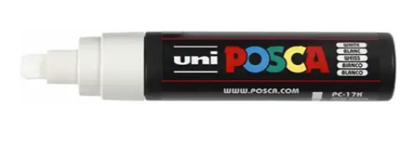 Uni Posca Verfmarker - lijndikte: 15 mm - PC-17K - Wit (1)