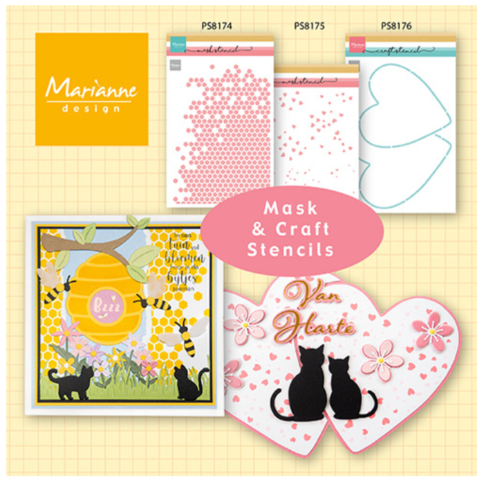 Mask Stencil 2 Layer Hearts (PS8175) *