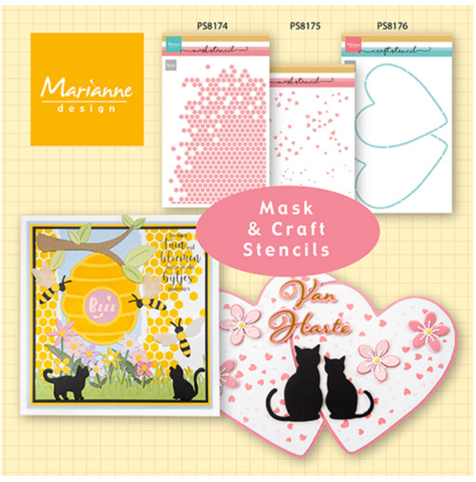 Craft Stencil 2 Hearts (PS8176) *