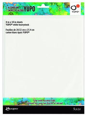 Ranger Alcohol Ink Ink Yupo Cardstock White Heavystock 20,3x25,4cm 5 vel TAC69744 *