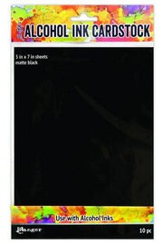 Ranger Alcohol Ink Surfaces Black Matte 5x7 10 Sh TAC65487 Tim Holtz *