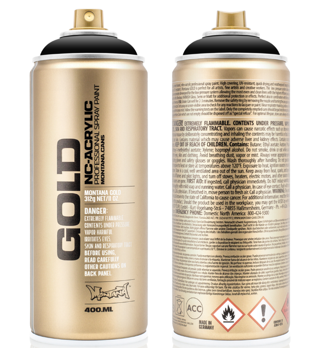 Montana Gold Spuitbus 400 ml Shock Black (S9000) *