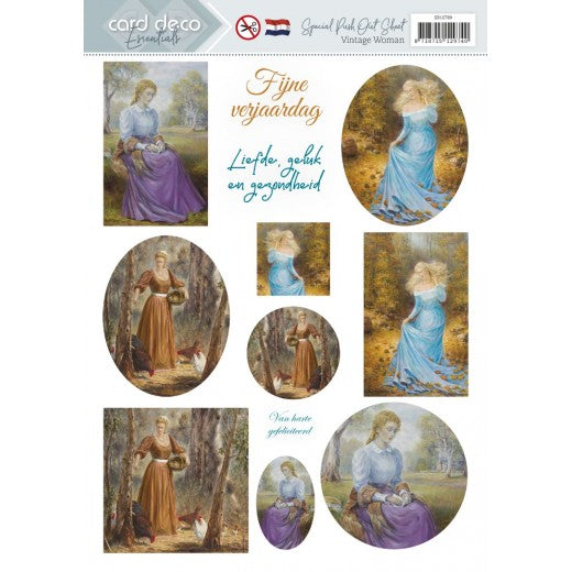 Special Push Out Sheet - Card Deco Essentials - Vintage Women - NL (SB10789)