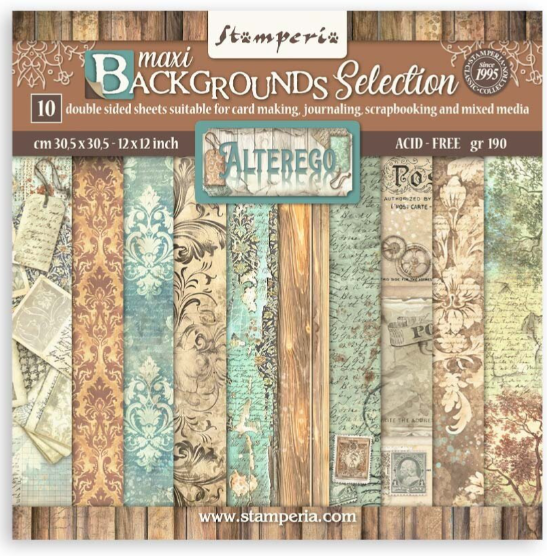 Alterego 12x12 Inch Paper Pack Maxi Backgrounds Selection (SBBL162) *