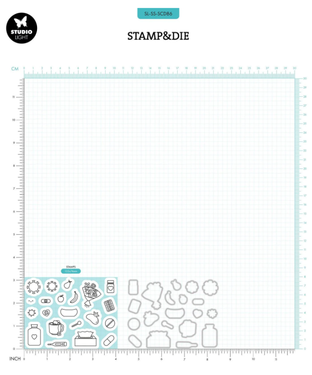 Studio Light • Sweet Stories Stamp & Cutting Die Get Well - SCD86*