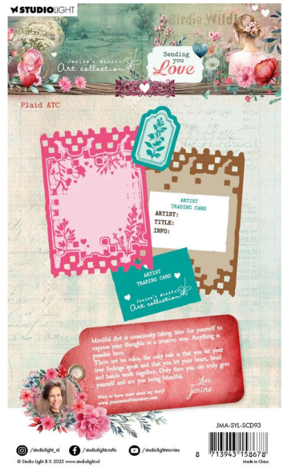 Studio Light • Jenine's Mindful Art Stamp And Cutting Dies Sending You Love Plaid Atc (JMA-SYL-SCD93) *