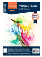 Florence • Aquarelpapier Glad A4 300g White 10 vellen  2911-8003