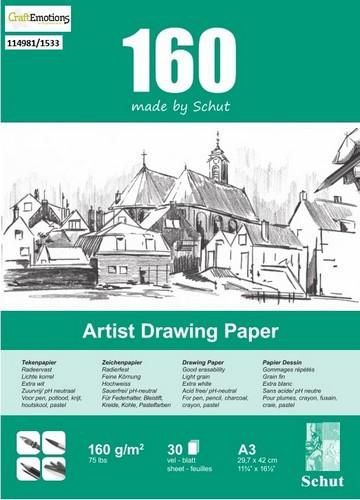 Schut Artist Drawing Paper 160 gram A3 bloc a 30 vel (SCH11533)