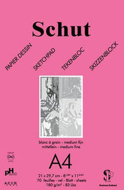 Schut Tekenpapier 180gr A4 blok a 70 vel Roze SCH11814 (114981/1814)