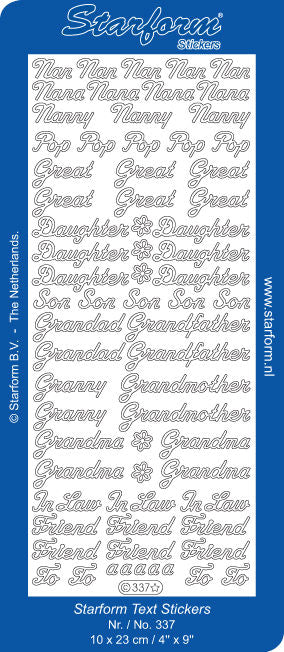 Stickervel - Grandparents - Zilver