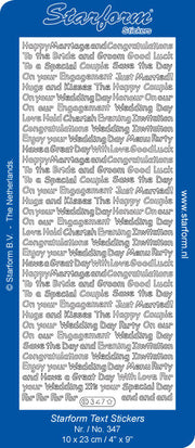 Stickervel - Wedding - Diverse teksten - Goud