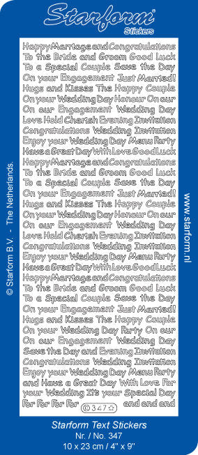 Stickervel - Wedding - Diverse teksten - Goud