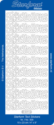Stickervel - Felicitations - Zilver