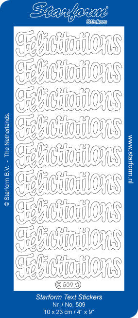 Stickervel - Felicitations - Zilver