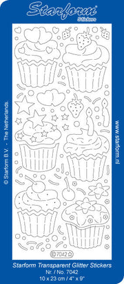 Stickervel - Cupcakes - Rood