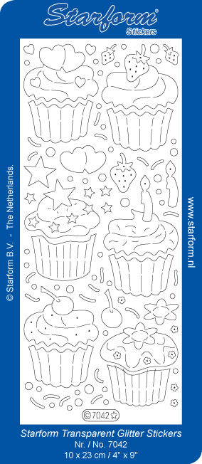 Stickervel - Cupcakes - Goud