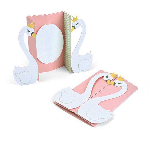 Sizzix Thinlits Die set - 6PK Card Swan Fold-a-Long - Jen Long  663617  (AFGEPRIJSD)