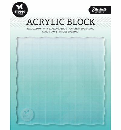 SL Acrylic stamp block for clear and cling stamps with grid Essentials 120x120x8mm nr.04