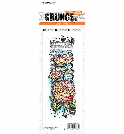 SL Clear Stamp Dahlia flower love Grunge 74x210x3mm 1 PC nr.103 (SL-GR-STAMP103)