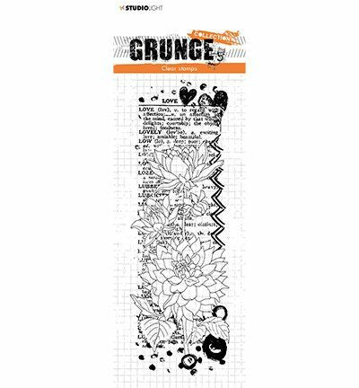 SL Clear Stamp Dahlia flower love Grunge 74x210x3mm 1 PC nr.103