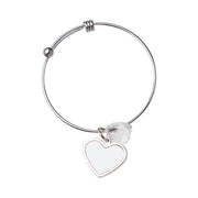 Armband met luxe sluiting - Hart 2,2 x 1,8 cm - verstelbaar 6,5 cm (SL14N)