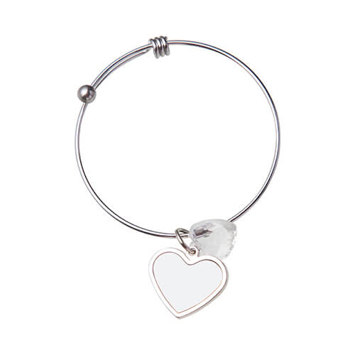 Armband met luxe sluiting - Hart 2,2 x 1,8 cm - verstelbaar 6,5 cm (SL14N)