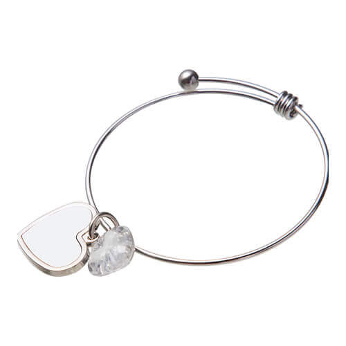 Armband met luxe sluiting - Hart 2,2 x 1,8 cm - verstelbaar 6,5 cm (SL14N)