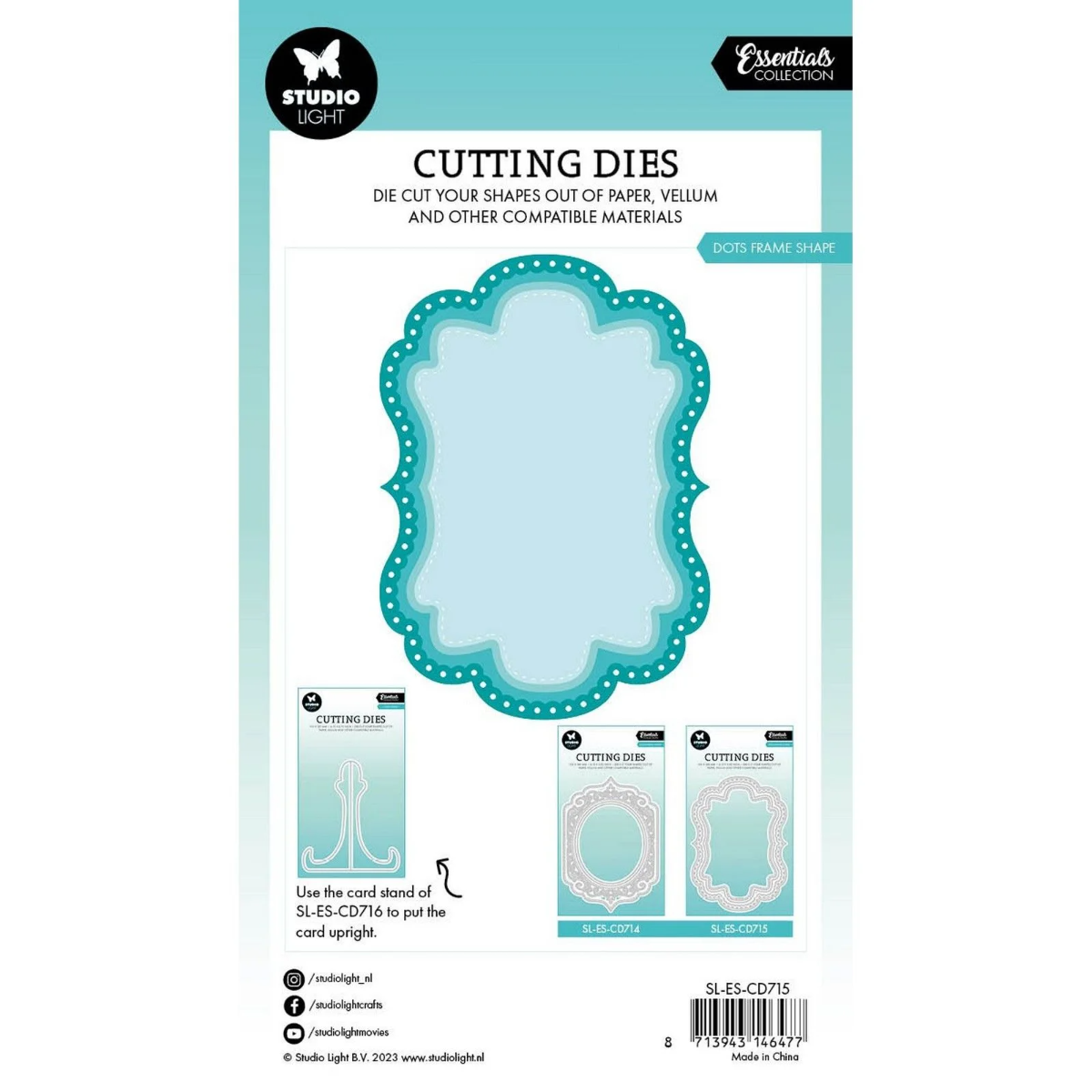 Studio Light • Essentials Cutting Dies Dots Frame Shape - CD715*