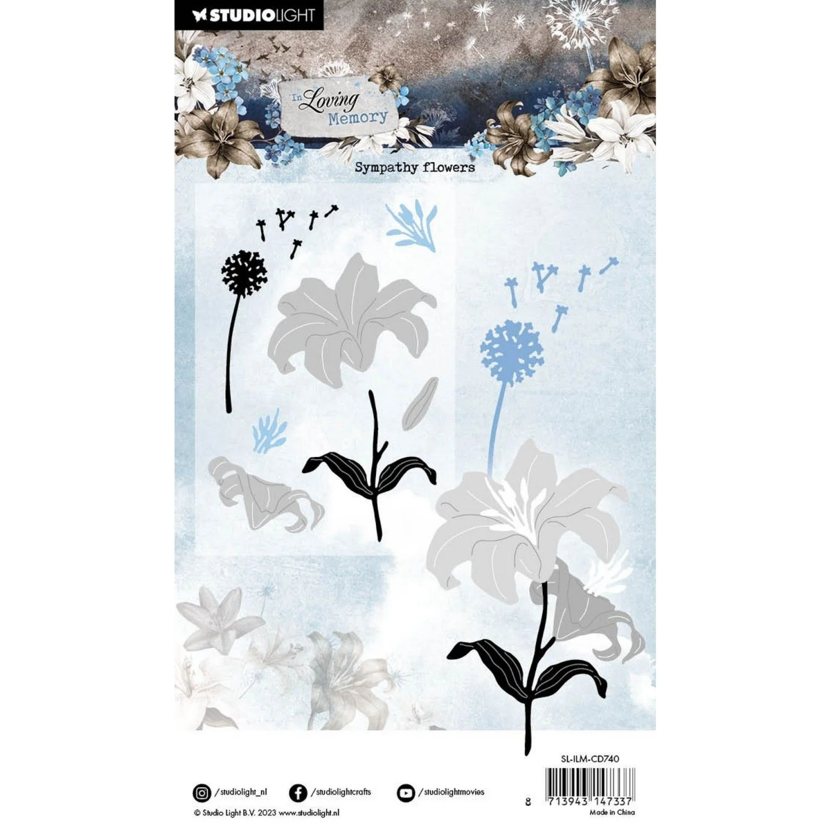 Studio Light • In Loving Memory Cutting Dies Sympathy Flowers - CD740*