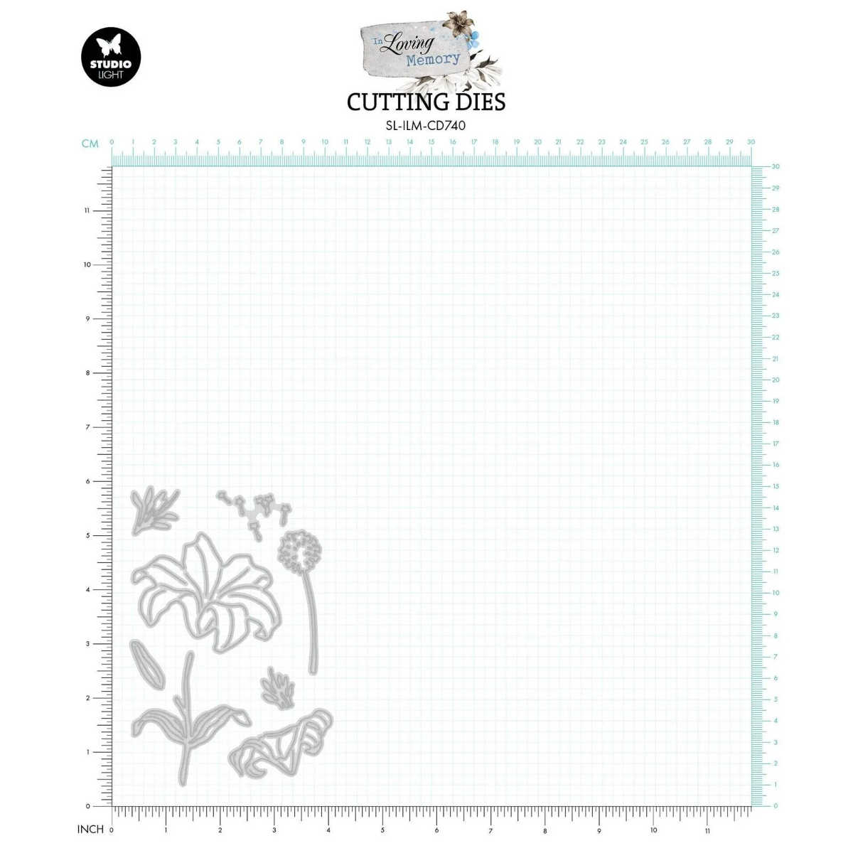 Studio Light • In Loving Memory Cutting Dies Sympathy Flowers - CD740*