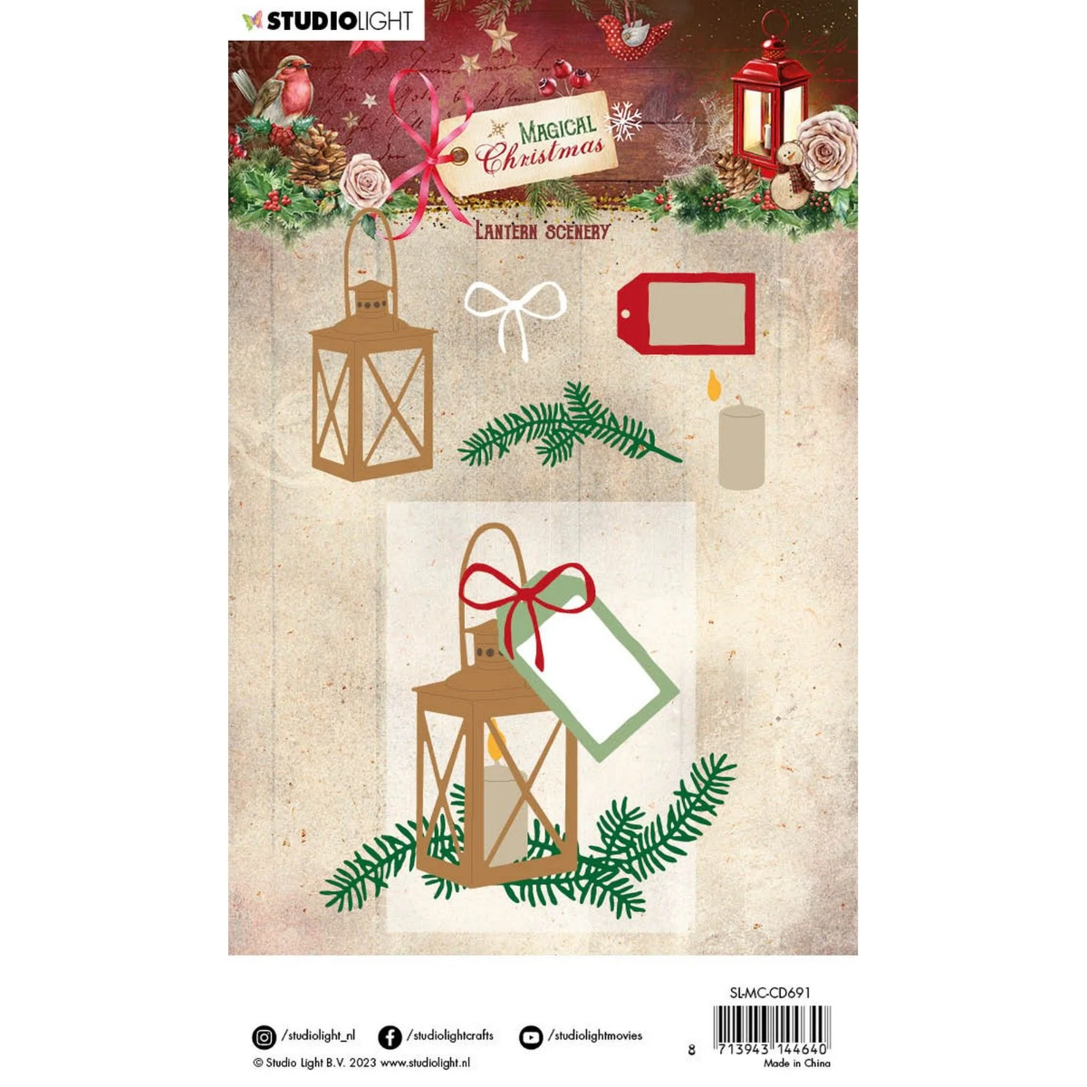 Studio Light • Magical Christmas Snijmal Lantern Scenery - CD691*