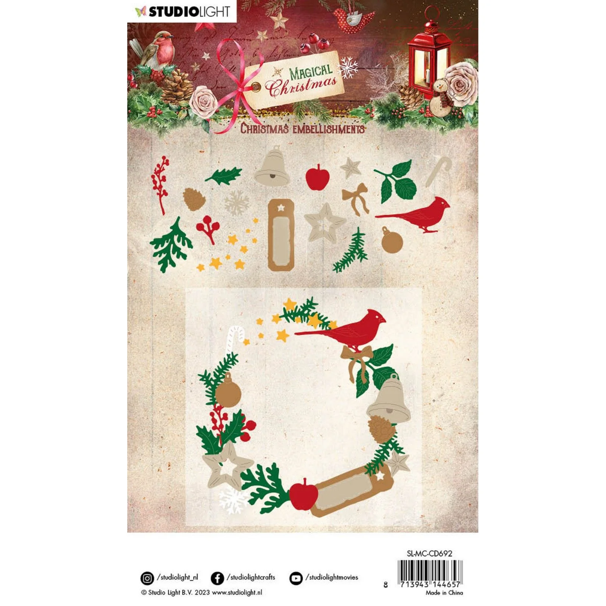 Studio Light • Magical Christmas Snijmal Christmas Embellishments - CD692*