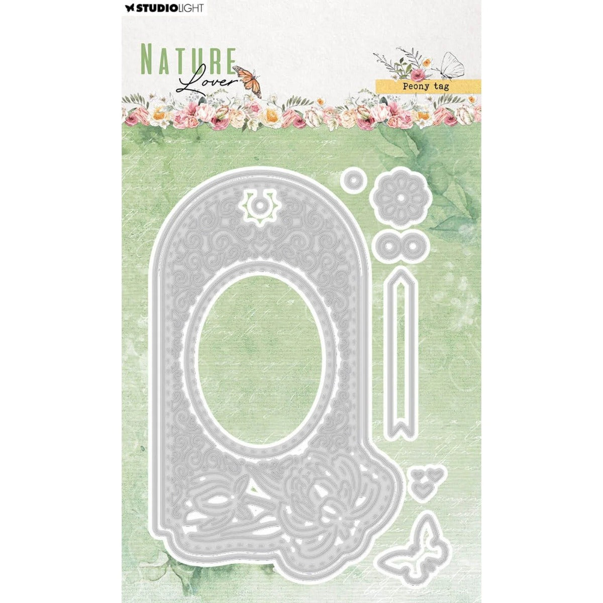 Studio Light • Nature Lover Cutting Dies Peony Tag - CD772*
