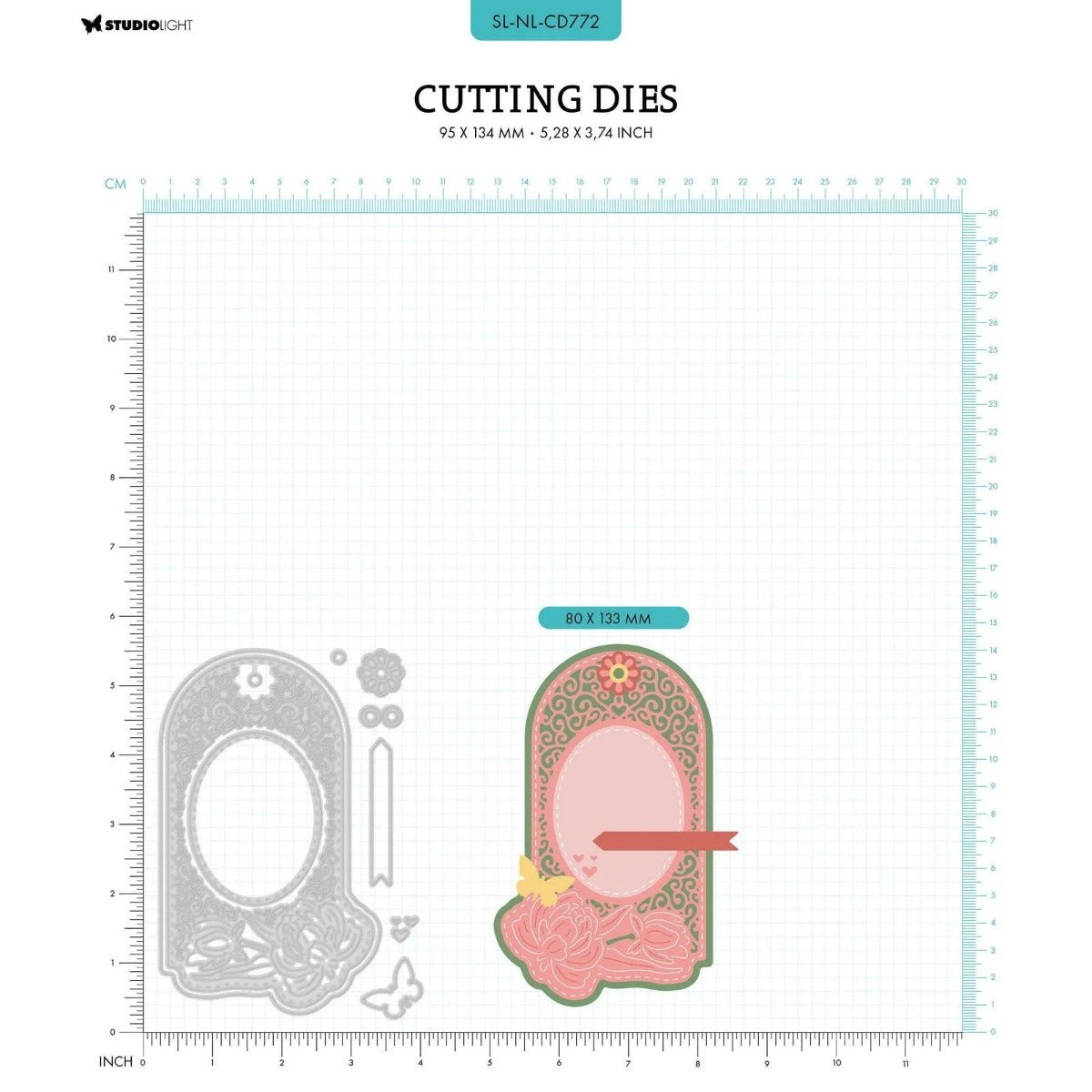 Studio Light • Nature Lover Cutting Dies Peony Tag - CD772*